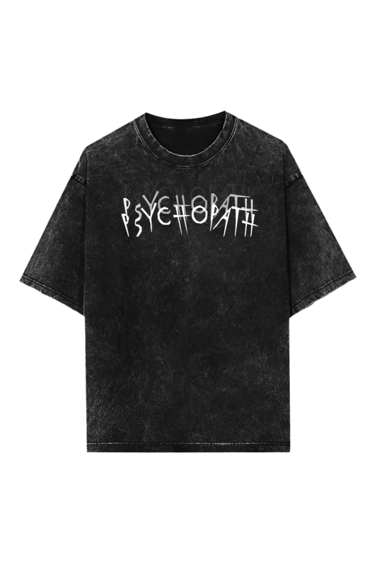 PSYCHOPATH ACID WASH OVERSIZED T-SHIRT